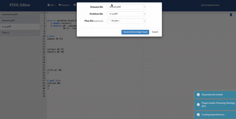 Planning Ontology Tool screenshot