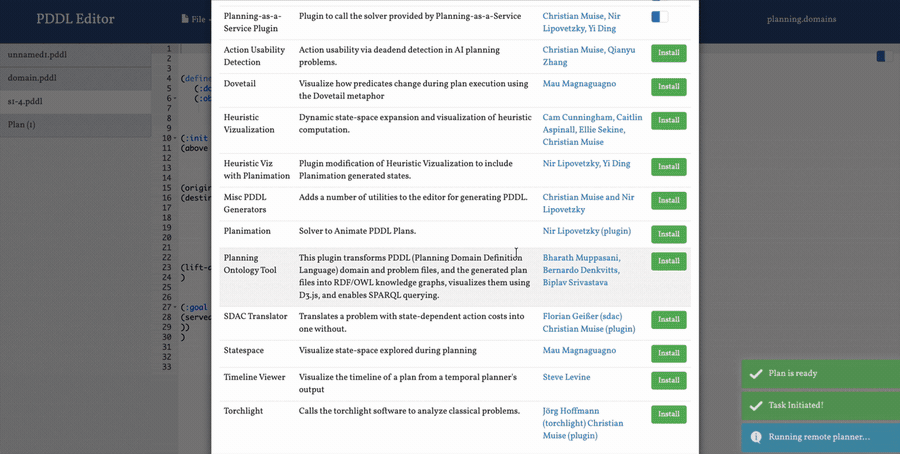 Planning Ontology Tool demo